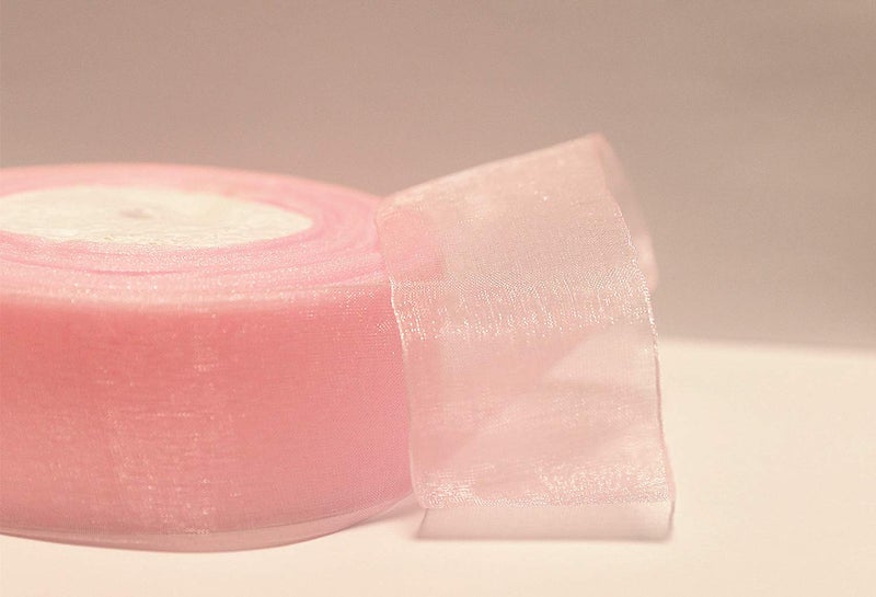 SRainbowPP Sailing-GO 200 Yardsï¼ˆ4 Rolls * 50 Ydï¼‰ 1-1/2" Wide Sparkle Sheer Chiffon Organza Ribbon for Wedding Gift Package Valentines Bouquets Wrapping Birthday Baby Shower Home Decor Wreath Decorations Fabric - Image 4
